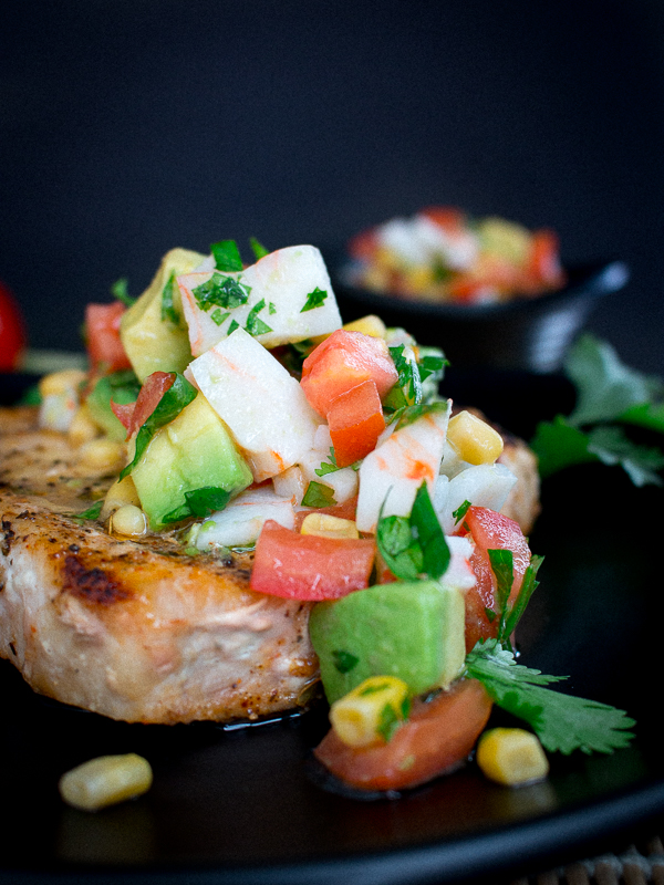 Grilled Swordfish with Summer Crab Salsa / https://www.hwcmagazine.com