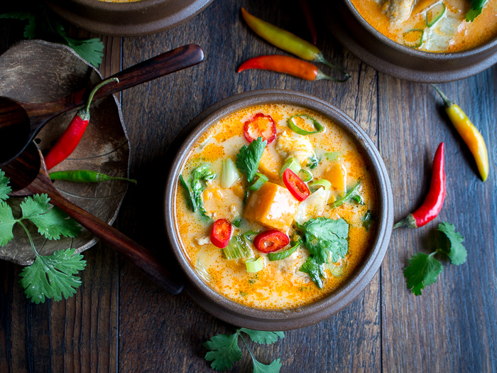 Creamy Thai Sweet Potato Chicken Soup / https://www.hwcmagazine.com