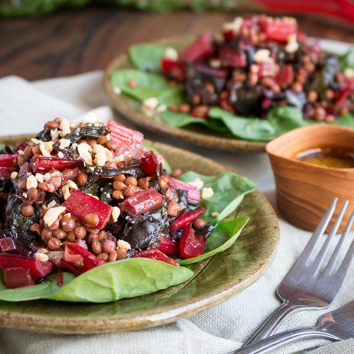 Best Vegan Warm Swiss Chard Lentil Salad / https://www.hwcmagazine.com