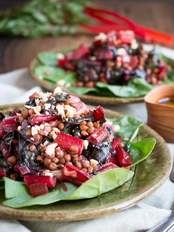 Best Vegan Warm Swiss Chard Lentil Salad / https://www.hwcmagazine.com