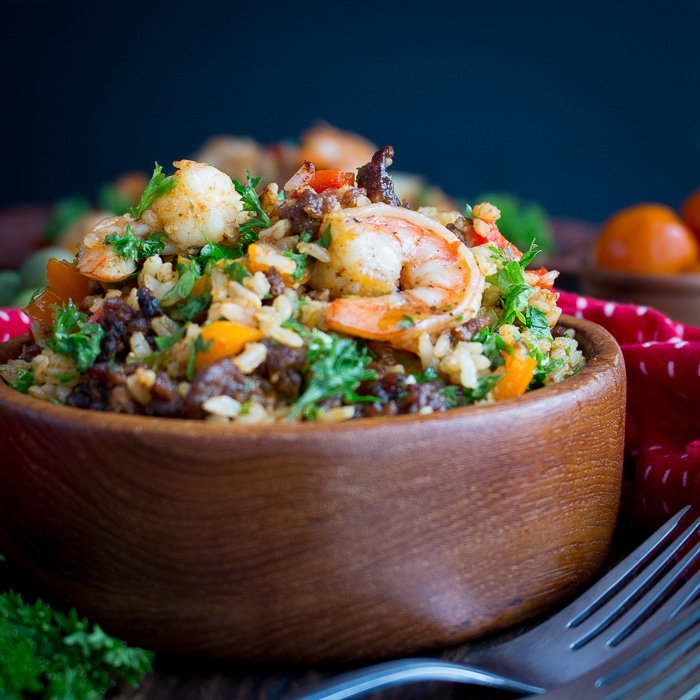 Chorizo and Shrimp Fried Rice / https://www.hwcmagazine.com