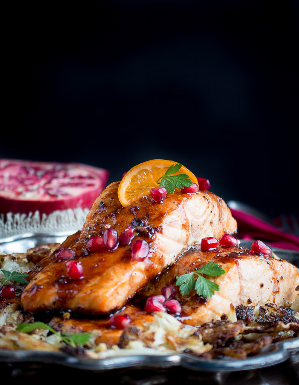 Baked Pomegranate Glazed Salmon / https://www.hwcmagazine.com