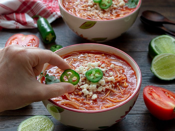 Sopa de Fideo Mexican Noodle Soup / https://www,hwcmagazine.com