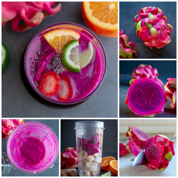 Ginger Citrus Dragon Fruit Smoothie/ https://www.hwcmagazine.com