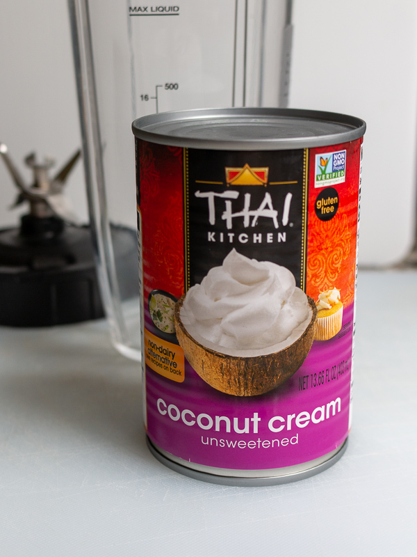 Can of unopened coconut cream Thai Kitchen brand