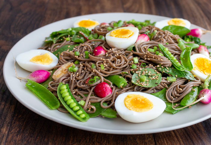 Ready to east soba noodle salad.