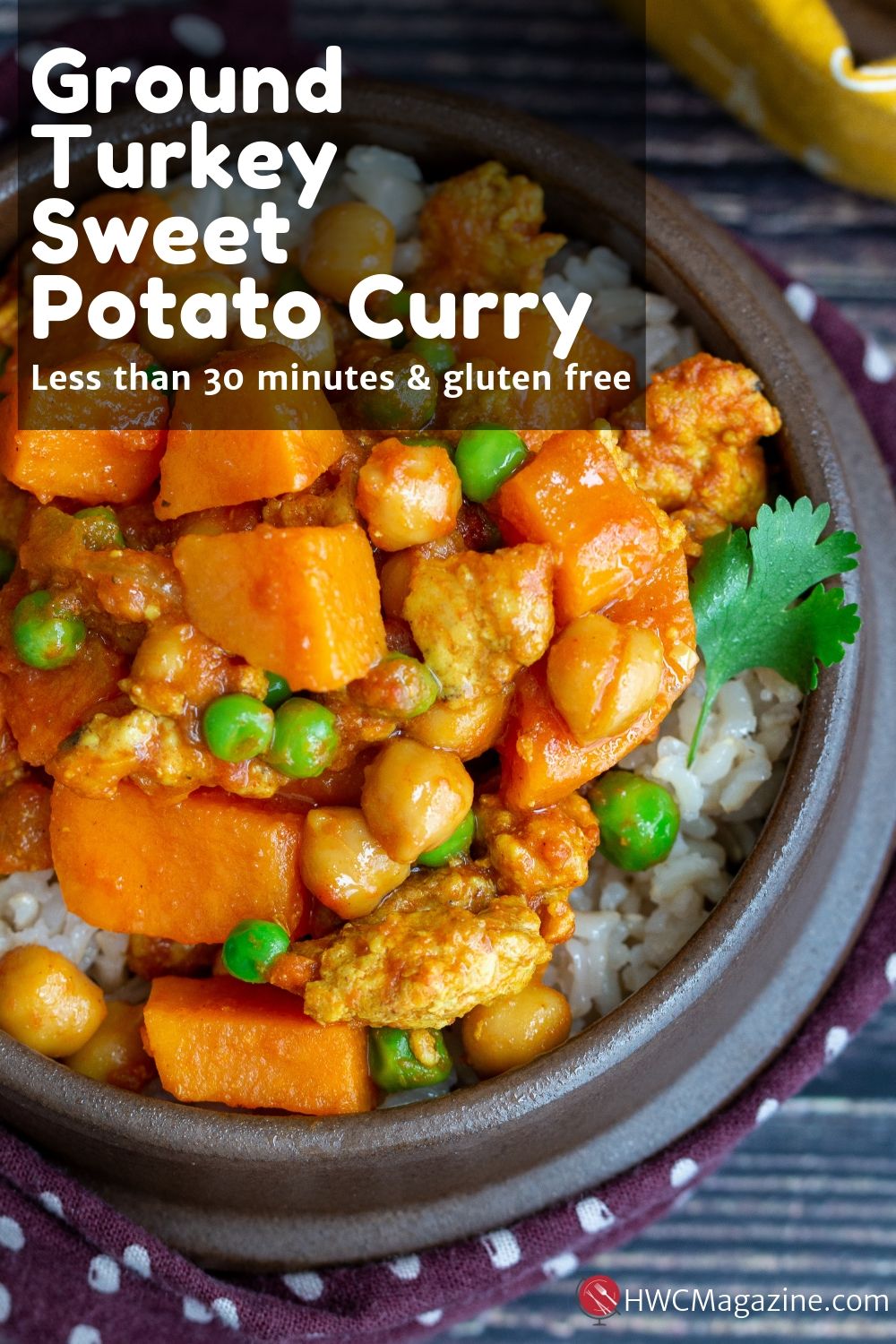 Ground Turkey Sweet Potato Curry / https://www,hwcmagazine.com