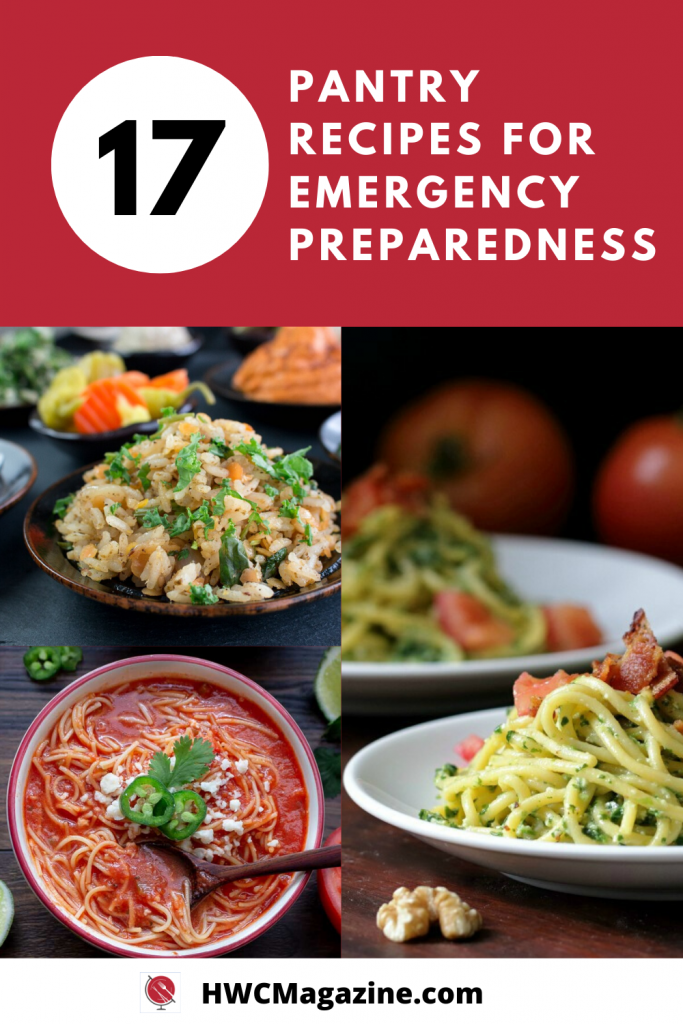 Pantry Recipes for Emergency Preparedness with Mexican Noodle Soup, rice and lentils and spinach pasta.