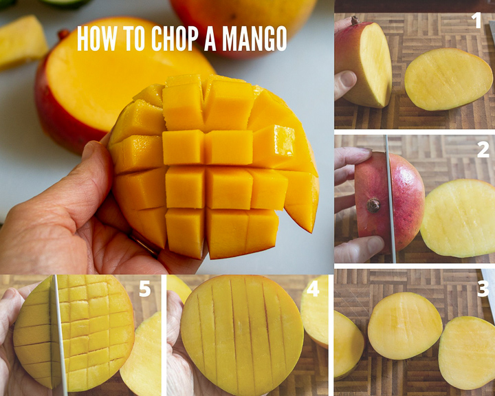 How to chop a mango step by step.