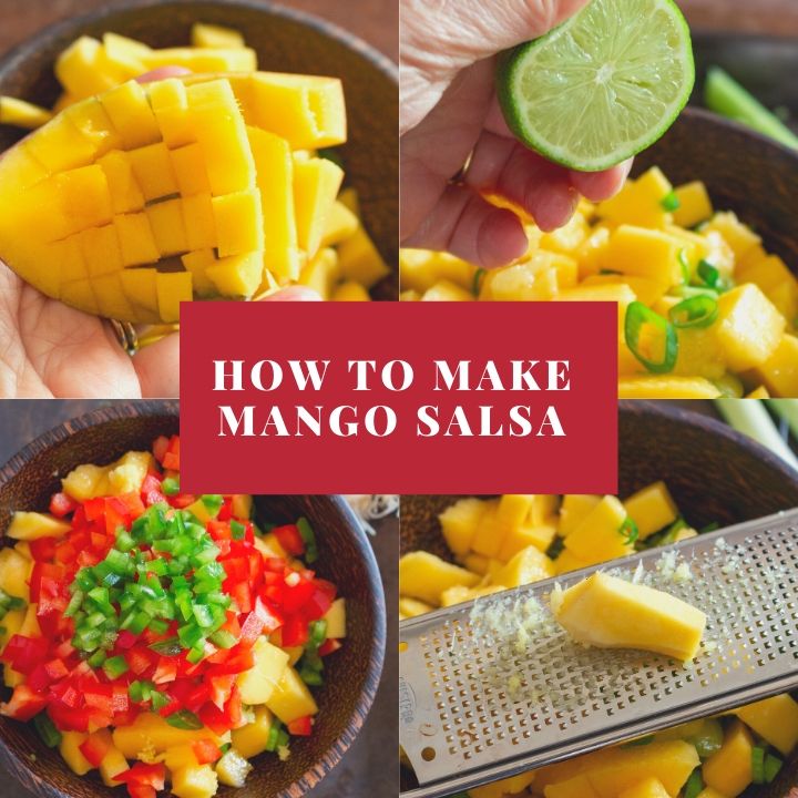 Step by step how to make easy mango salsa.