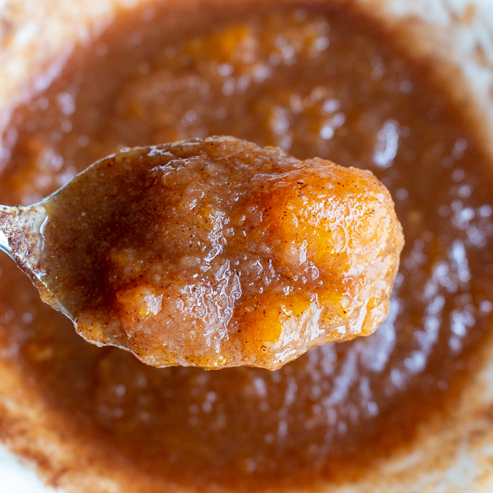 Apricot jam, applesauce and cinnamon mixed together.
