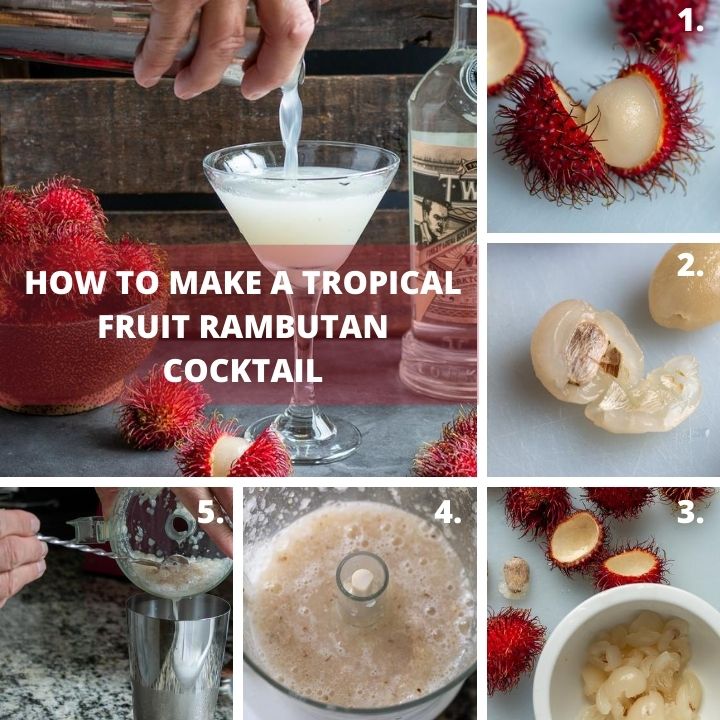 Step by step hoe to make a tropical cocktail drink.