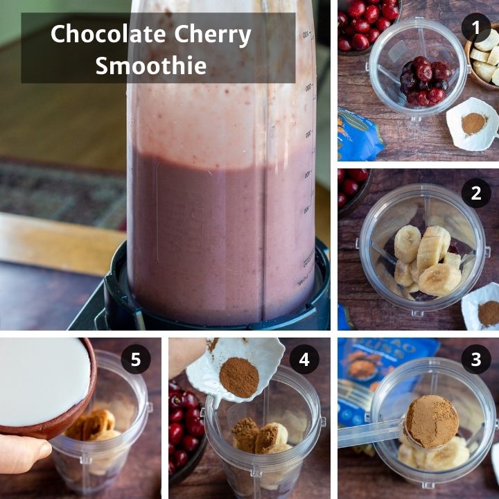 Step by step how to make a smoothie.