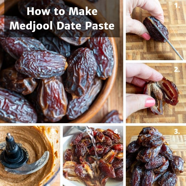 Step by step how to make Medjool date paste.