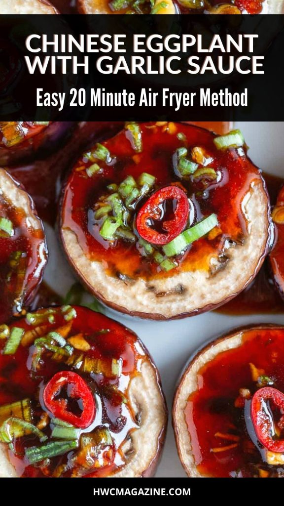 Eggplants topped with garlic sauce.