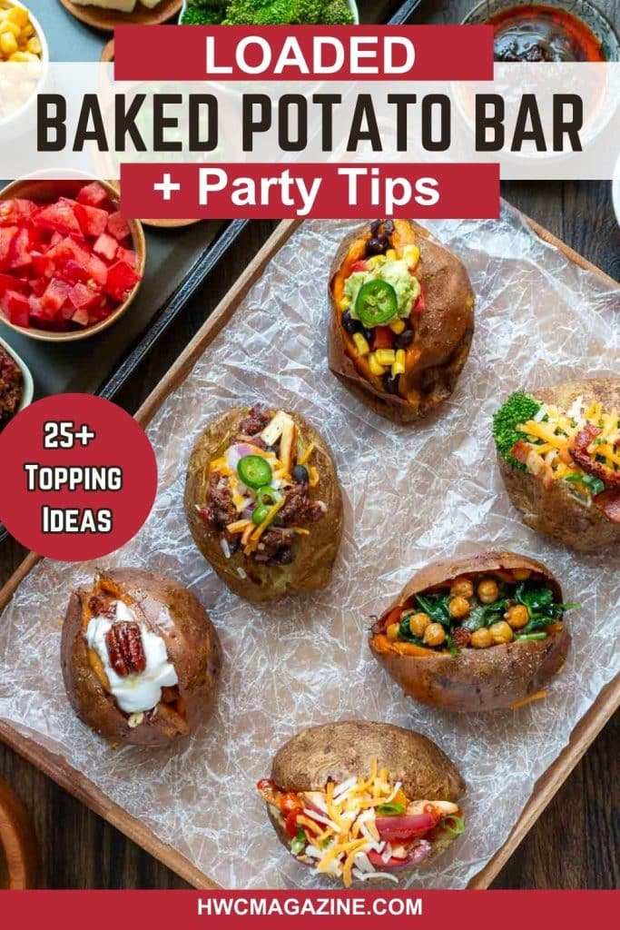 Ultimate baked potato bar set up.